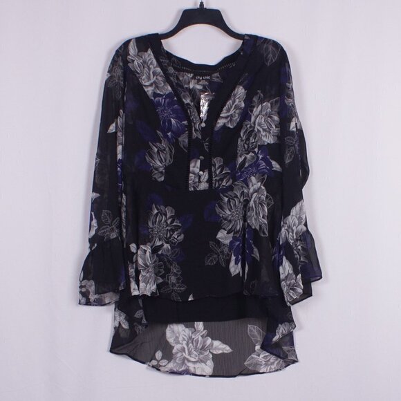 NWT CITY CHIC Floral Top Size 14 - Picture 7 of 9